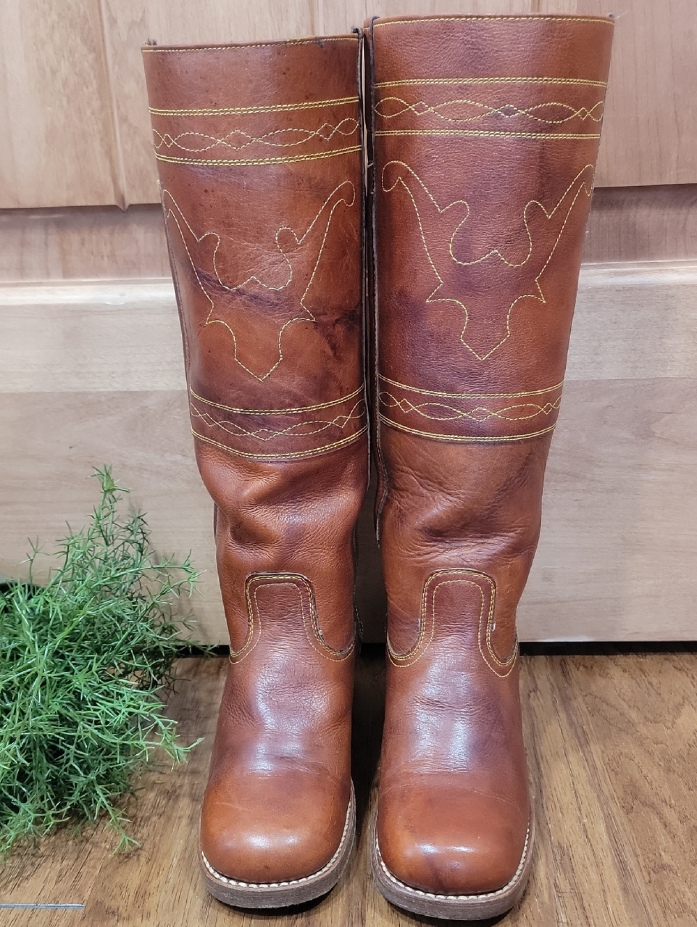 VintageLeather Longhorn Campus Style Boots 5.5 - Picture 2 of 15